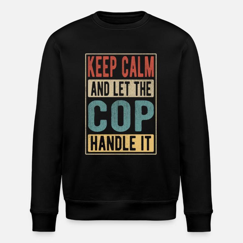 Polizist Retro Geschenk - Stanley/Stella Unisex Bio-Sweatshirt ROLLER - Schwarz