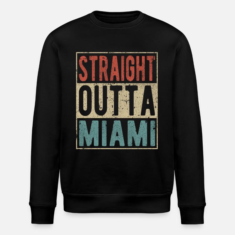 Straight Outta Miami - Stanley/Stella ROLLER Unisex Organic Sweatshirt - black
