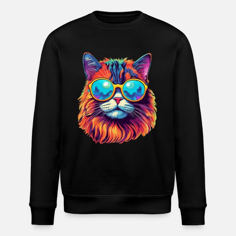 Chat Hippie 60s 70s - Sweat bio ROLLER Stanley/Stella Unisexe - noir