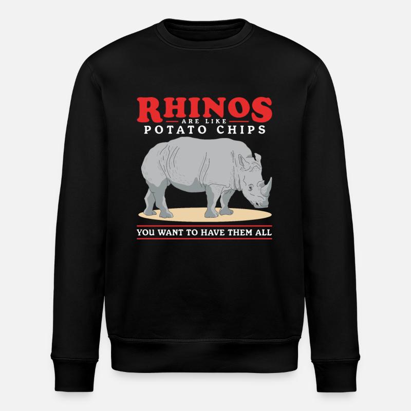 Nashorn Rhinozeros Nashörner Geschenk - Stanley/Stella Unisex Bio-Sweatshirt ROLLER - Schwarz