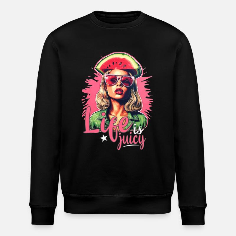 Watermelon Summer - Stanley/Stella ROLLER Unisex Organic Sweatshirt - black