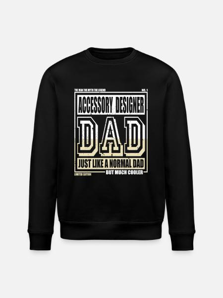 Accessory Designer Daddy Gift - Stanley/Stella ROLLER Unisex Organic Sweatshirt - black