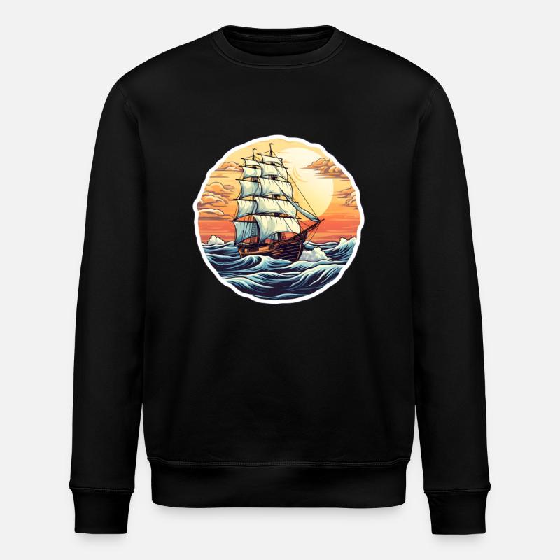 Segelschiff Seemann - Stanley/Stella Unisex Bio-Sweatshirt ROLLER - Schwarz