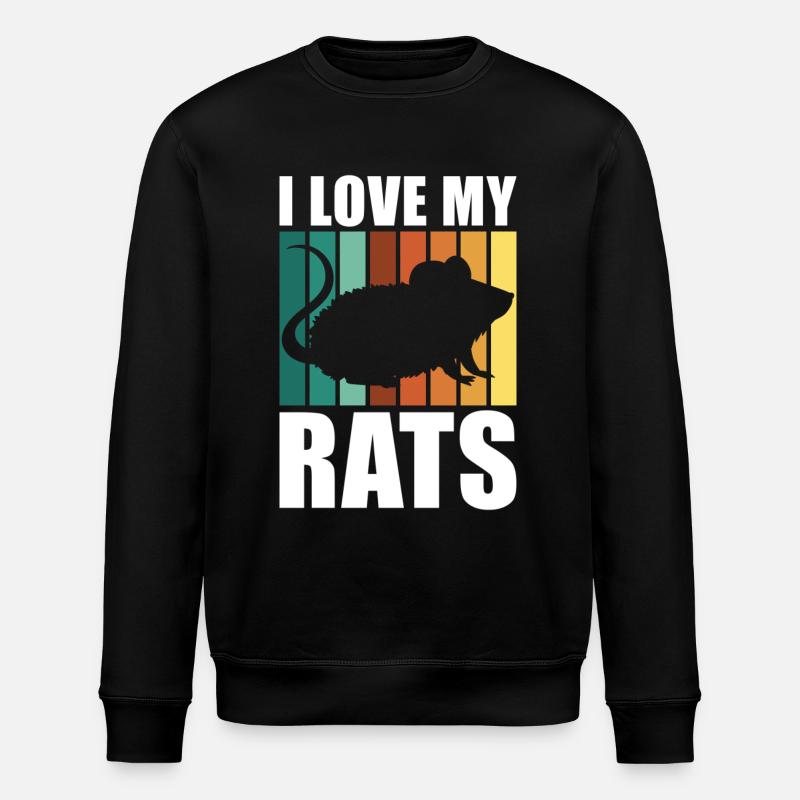 Rat Lover Gift - Stanley/Stella ROLLER Unisex Organic Sweatshirt - black