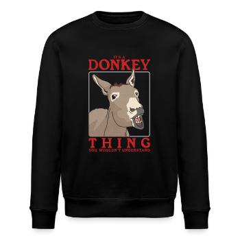 Esel Eselliebhaber Eselbesitzer Eselchen Geschenk - Stanley/Stella Unisex Bio-Sweatshirt ROLLER - Schwarz - Vorne - Nik (191cm)