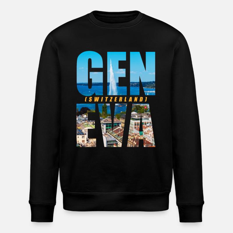Genf Schweiz Souvenir - Stanley/Stella Unisex Bio-Sweatshirt ROLLER - Schwarz