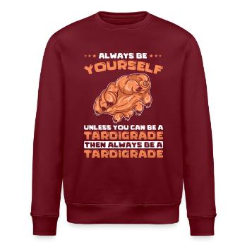 Tardigrades Funny saying - Stanley/Stella ROLLER Unisex Organic Sweatshirt - burgundy - Front - Nik (191cm)