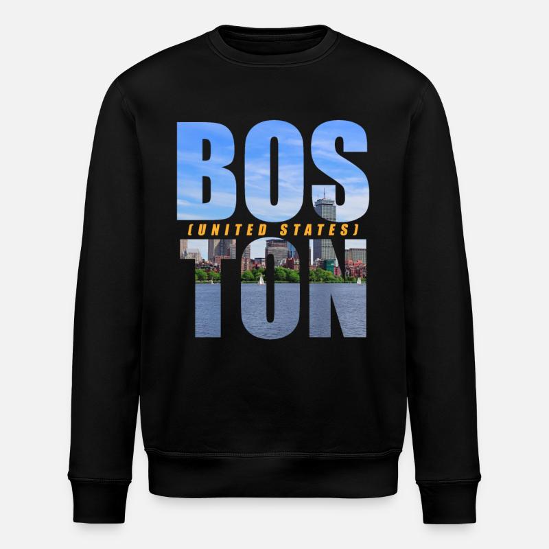 Boston USA Souvenir - Sweat bio ROLLER Stanley/Stella Unisexe - noir