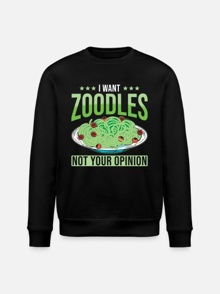 Zoodles Zucchini Pasta Saying - Stanley/Stella ROLLER Unisex Organic Sweatshirt - black