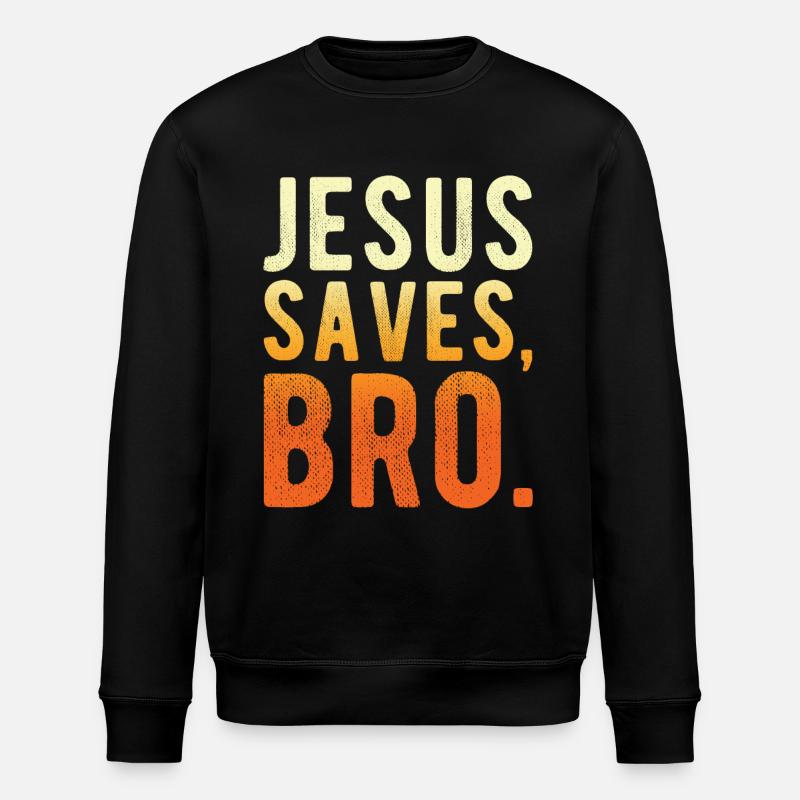 Jesus Rettet Bruder - Stanley/Stella Unisex Bio-Sweatshirt ROLLER - Schwarz