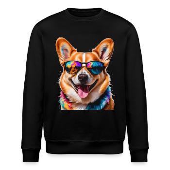 Corgi Sunglasses Dog Colorful Funny Design Print - Stanley/Stella ROLLER Unisex Organic Sweatshirt - black - Front - Nik (191cm)