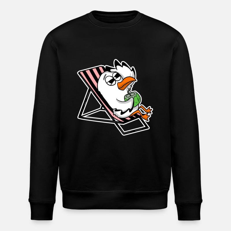 Seagull on the beach - Stanley/Stella ROLLER Unisex Organic Sweatshirt - black