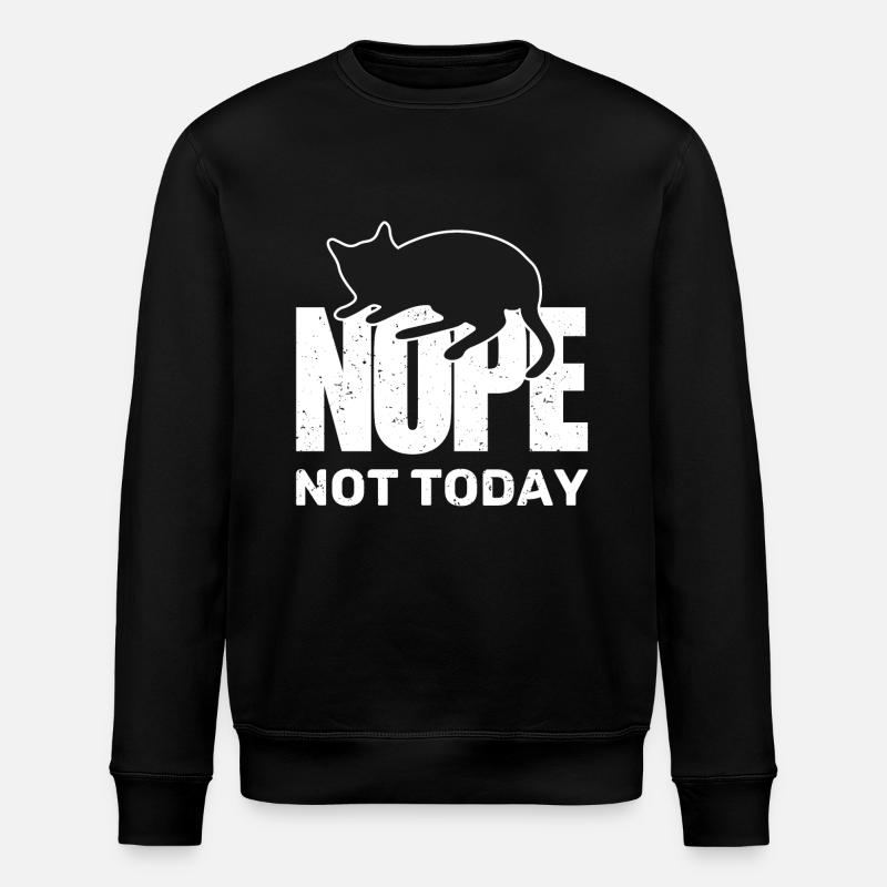 Katze chillt nein, nicht heute - Stanley/Stella Unisex Bio-Sweatshirt ROLLER - Schwarz