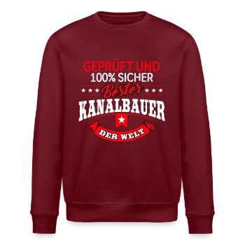 Kanalbauer Kanalbau Kanal Abwasser Tiefbau - Stanley/Stella Unisex Bio-Sweatshirt ROLLER - Burgunderrot - Vorne - Nik (191cm)