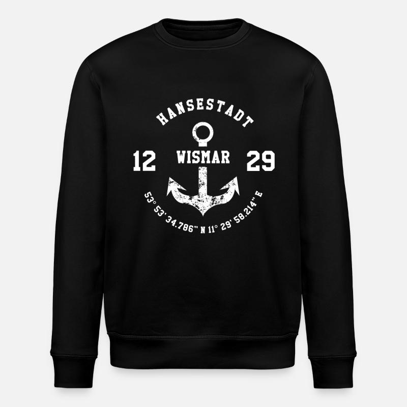 Hansestadt Wismar 1229 - Stanley/Stella Unisex Bio-Sweatshirt ROLLER - Schwarz