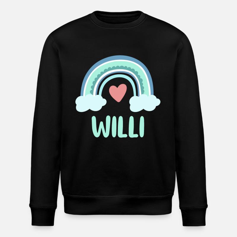 Willi Name Rainbow Baby - Stanley/Stella ROLLER Unisex Organic Sweatshirt - black