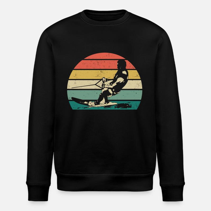 wakeboarden herzschlag wakeboard wakeboarder - Stanley/Stella ROLLER Unisex Organic Sweatshirt - black