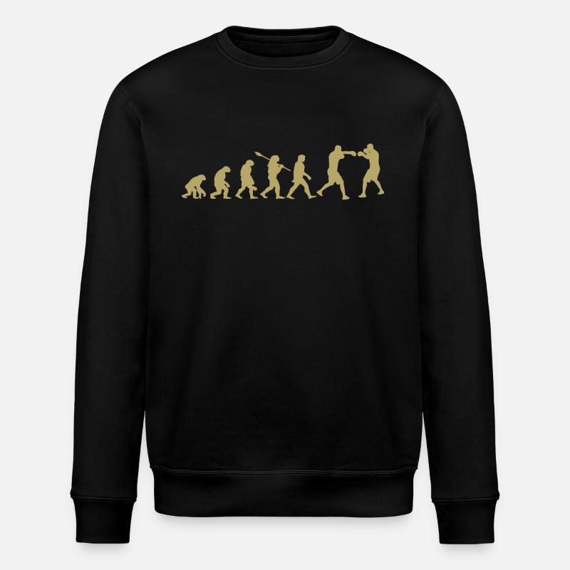 Evolution of Boxing | Boxer Gift - Stanley/Stella ROLLER Unisex Organic Sweatshirt - black