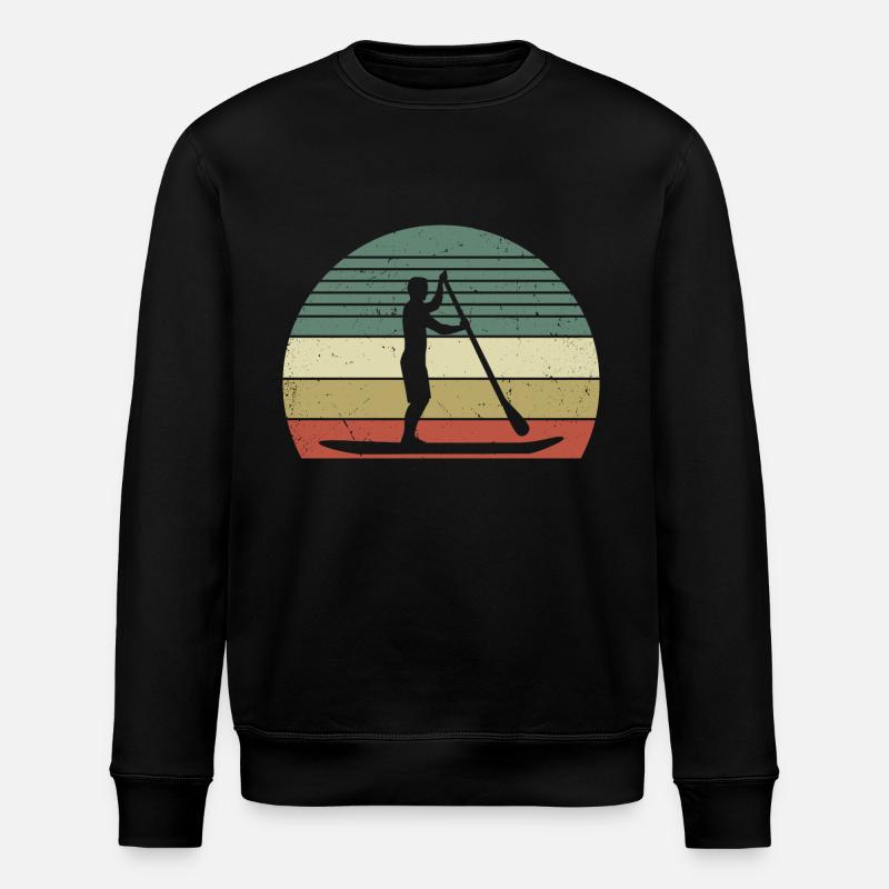 Retro Paddle Surfing - Stanley/Stella ROLLER Unisex Organic Sweatshirt - black