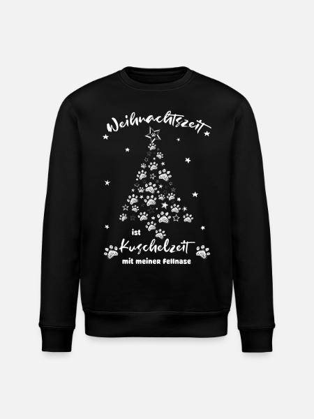 Weihnachtszeit ist Kuschelzeit mit meiner Fellnase - Stanley/Stella Unisex Bio-Sweatshirt ROLLER - Schwarz