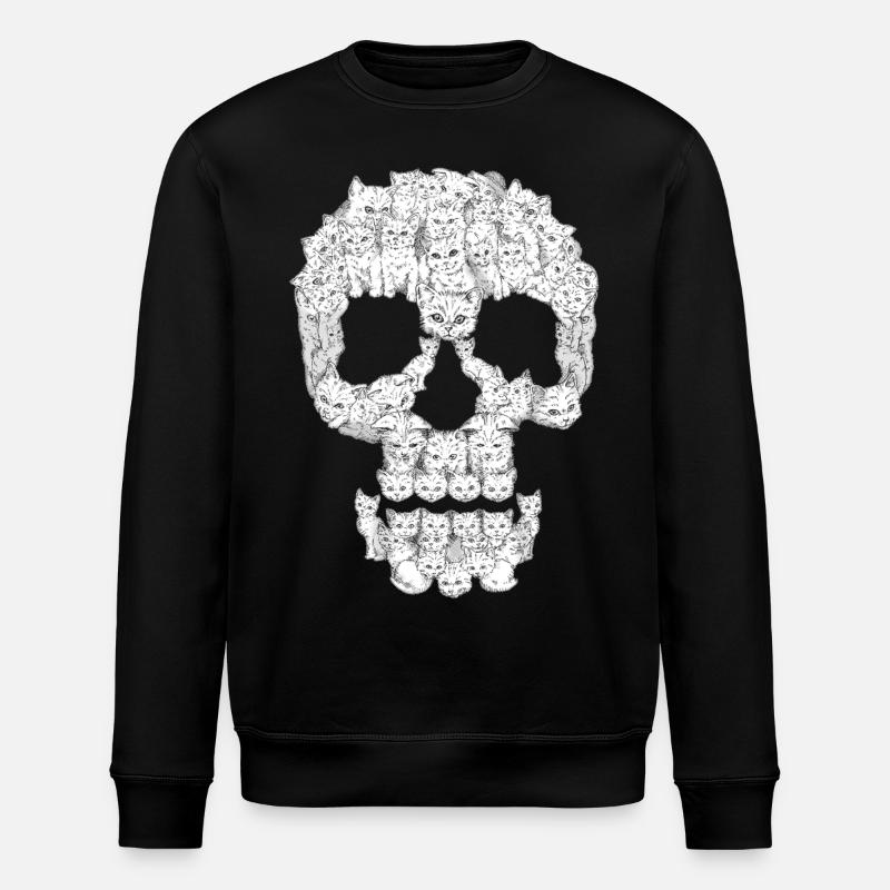 Crâne de chat Graphique - Sweat bio ROLLER Stanley/Stella Unisexe - noir