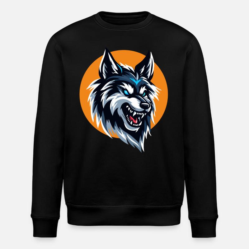 Wolfskopf - Stanley/Stella Unisex Bio-Sweatshirt ROLLER - Schwarz