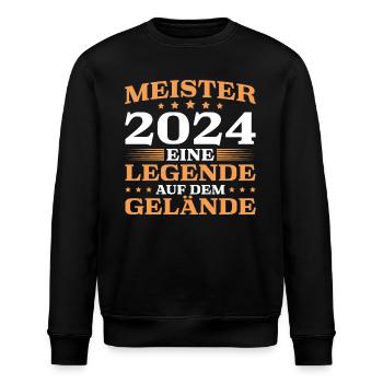 Meisterprüfung 2024 Bestandene Fortbildung Meister - Stanley/Stella Unisex Bio-Sweatshirt ROLLER - Schwarz - Vorne - Nik (191cm)