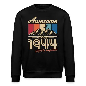 Großartig seit 1944 Jahrgang Retro Geburtstag - Stanley/Stella Unisex Bio-Sweatshirt ROLLER - Schwarz - Vorne - Nik (191cm)
