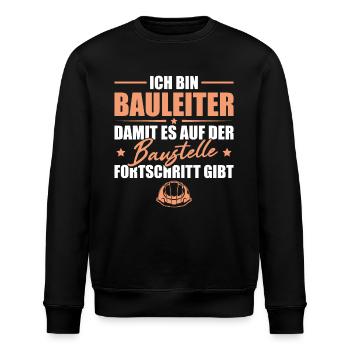 Bauleiter Humor Hausbau Baustelle - Stanley/Stella Unisex Bio-Sweatshirt ROLLER - Schwarz - Vorne - Nik (191cm)