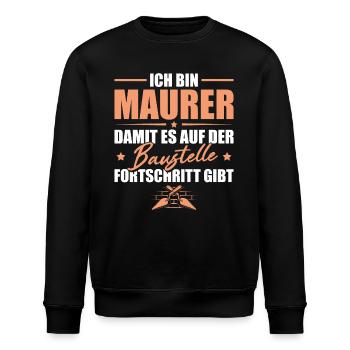 Maurer Humor Baustelle Maurermeister - Stanley/Stella Unisex Bio-Sweatshirt ROLLER - Schwarz - Vorne - Nik (191cm)