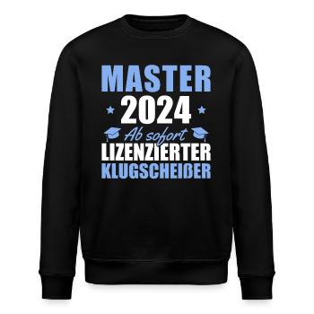 Master 2024 Masterprüfung bestanden Geschenk - Stanley/Stella Unisex Bio-Sweatshirt ROLLER - Schwarz - Vorne - Nik (191cm)