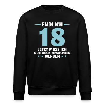 Volljährig 18. Geburtstag Geschenk - Stanley/Stella Unisex Bio-Sweatshirt ROLLER - Schwarz - Vorne - Nik (191cm)
