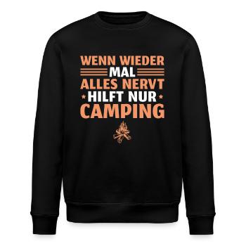 Wohnwagen Campingplatz Camping - Stanley/Stella Unisex Bio-Sweatshirt ROLLER - Schwarz - Vorne - Nik (191cm)