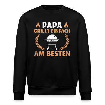 Vatertag Grillen Papa - Stanley/Stella Unisex Bio-Sweatshirt ROLLER - Schwarz - Vorne - Nik (191cm)