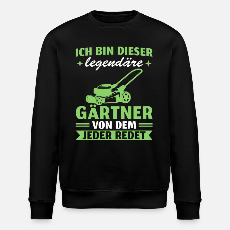 Gärtnern Rasenmäher Legendärer Gärtner - Stanley/Stella Unisex Bio-Sweatshirt ROLLER - Schwarz