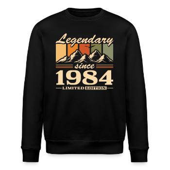 Berge Jahrgang 1984 geboren Geburtstag - Stanley/Stella Unisex Bio-Sweatshirt ROLLER - Schwarz - Vorne - Nik (191cm)