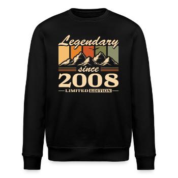 Berge Jahrgang 2008 geboren Geburtstag - Stanley/Stella Unisex Bio-Sweatshirt ROLLER - Schwarz - Vorne - Nik (191cm)