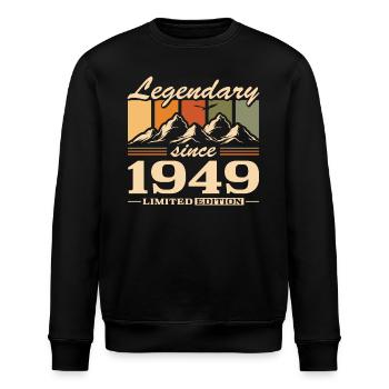 Berge Jahrgang 1949 geboren Geburtstag - Stanley/Stella Unisex Bio-Sweatshirt ROLLER - Schwarz - Vorne - Nik (191cm)