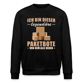 Paketdienst Post Legendärer Paketbote - Stanley/Stella Unisex Bio-Sweatshirt ROLLER - Schwarz - Vorne - Nik (191cm)