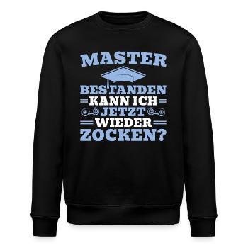 Master Abschluss Gamer Bestandene Masterprüfung - Stanley/Stella Unisex Bio-Sweatshirt ROLLER - Schwarz - Vorne - Nik (191cm)