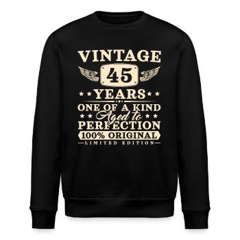 45 Jahre Mann Frau Vintage 45. Geburtstag - Stanley/Stella Unisex Bio-Sweatshirt ROLLER - Schwarz - Vorne - Nik (191cm)