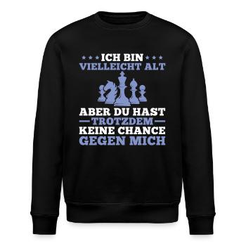 Schach Ich bin vielleicht alt Schachspieler - Stanley/Stella Unisex Bio-Sweatshirt ROLLER - Schwarz - Vorne - Nik (191cm)