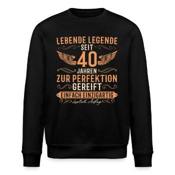 40 Geburtstag Lebende Legende seit 40 Jahren - Stanley/Stella Unisex Bio-Sweatshirt ROLLER - Schwarz - Vorne - Nik (191cm)