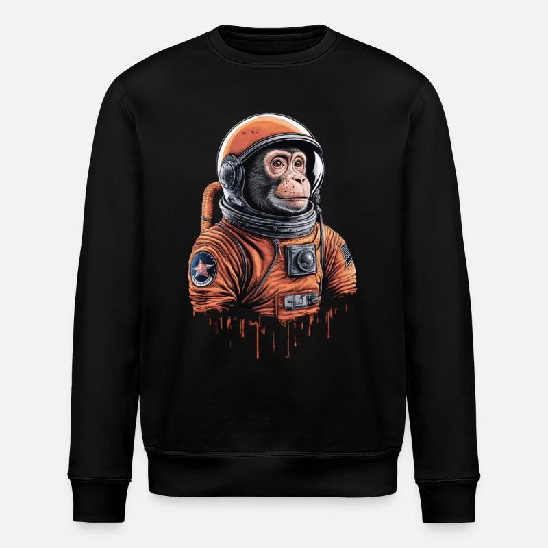 Space Monkey Explorer Adventure - Stanley/Stella ROLLER Unisex Organic Sweatshirt - black