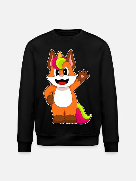 Fox Unicorn - Stanley/Stella ROLLER Unisex Organic Sweatshirt - black