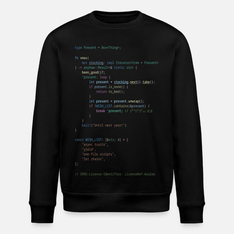 Rust christmas! - Stanley/Stella ROLLER Unisex Organic Sweatshirt - black