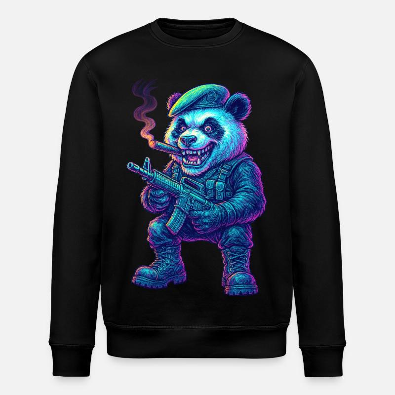 Neon Panda Söldner - Stanley/Stella Unisex Bio-Sweatshirt ROLLER - Schwarz