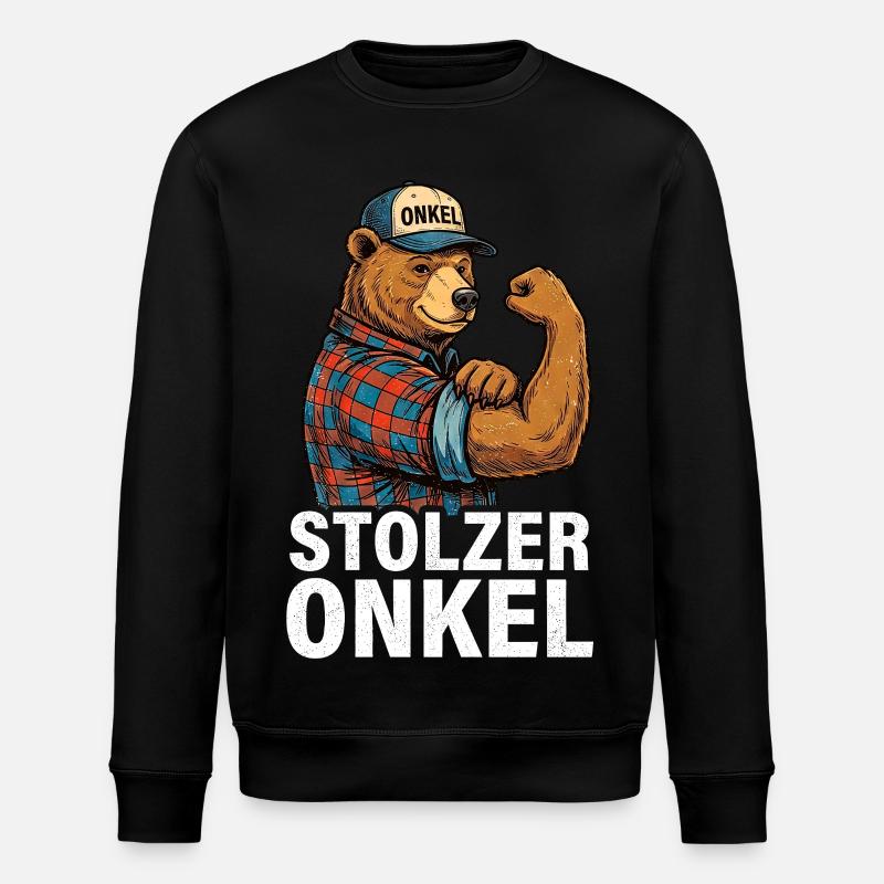 Stolzer Onkel Bär - Stanley/Stella Unisex Bio-Sweatshirt ROLLER - Schwarz