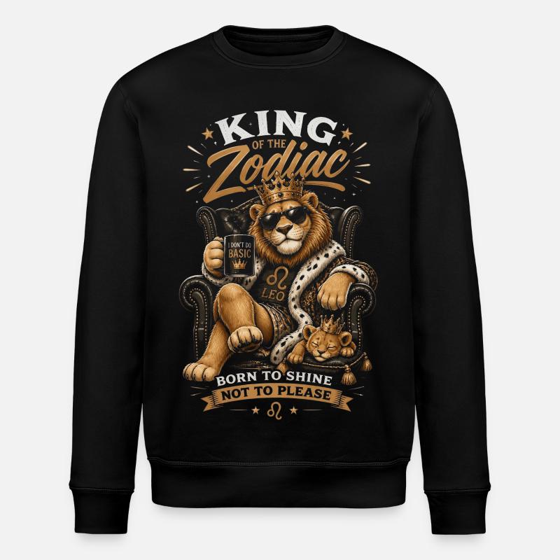 Roi du Zodiaque Lion Luxe - Sweat bio ROLLER Stanley/Stella Unisexe - noir