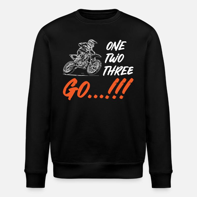 One Two Three Go Motocross - Stanley/Stella Unisex Bio-Sweatshirt ROLLER - Schwarz